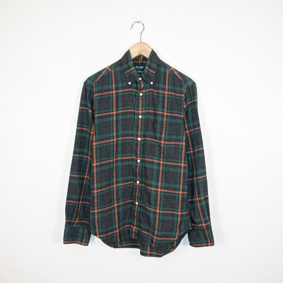 Gitman Bros Vintage Unionmade Button down Flannel Shirt Gray Green Small - Picture 1 of 6
